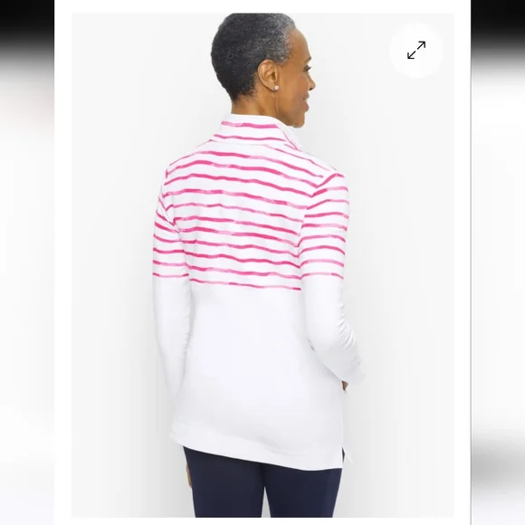 T by Talbots Mockneck Jacket Wavey Tie Dye XL - Picture 2 of 4